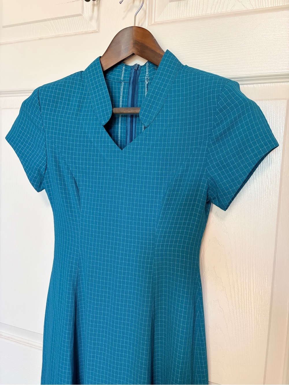 Vintage handmade midi dress plaid xs Tall